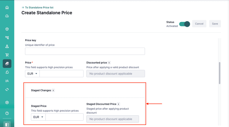 Staged Standalone Price in Merchant Center.