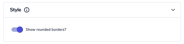 Toggle field of a Frontend component to show rounded borders