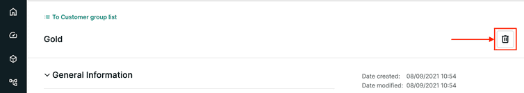 Click the delete icon to delete a Customer Group.