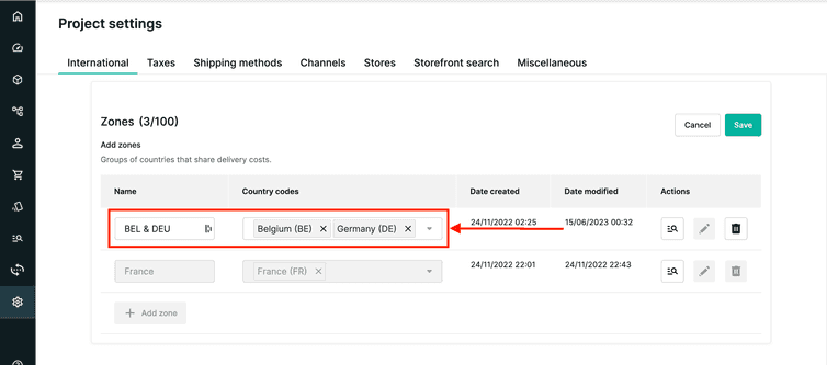 Add additional Zone in Project Settings