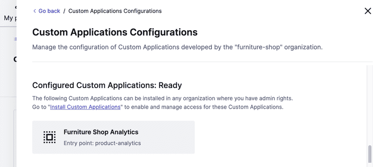 A Custom Application ready for installation.