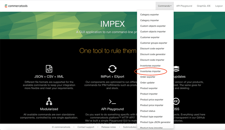 Inventories importer command